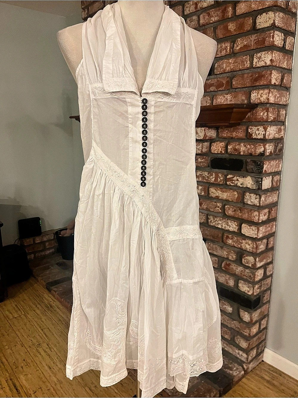 AllSaints NWOT “Rosalie" Embroidered Halter Dress - Picture 4 of 11